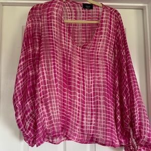 Vici Fuchsia and White Blouse